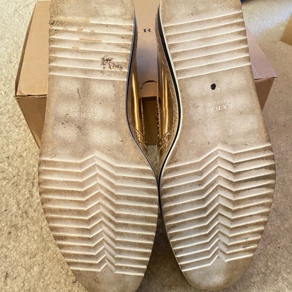 ZARA -SLIPPER PLATFORM / GOLD COLOR - Picture 4 of 7